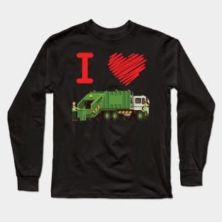 'I Love Garbage Trucks' Awesome Truck Gift Shirt Long Sleeve T-Shirt